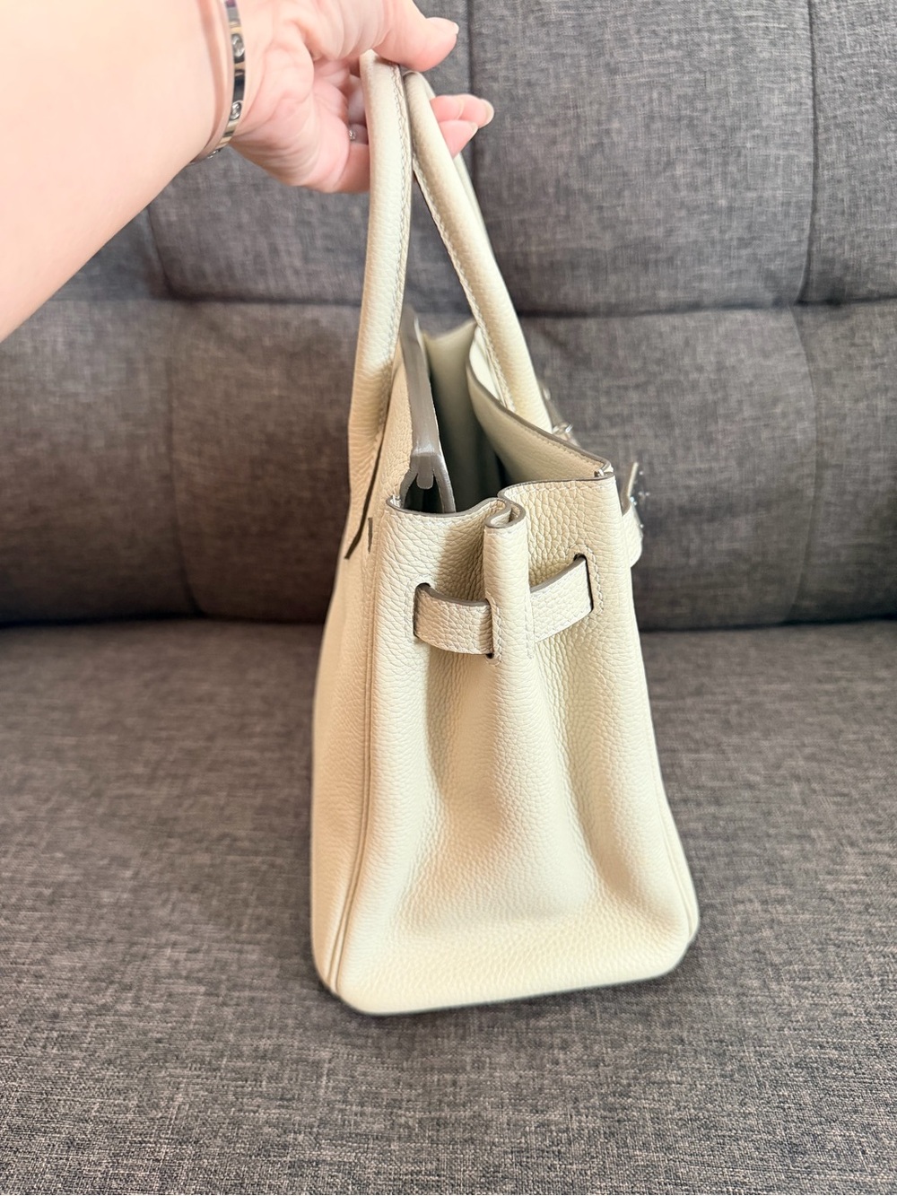 30cm craie togo leather bag